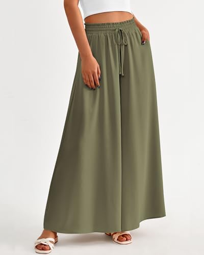 BTFBM Wide Leg Flowy Palazzo Pants for Women