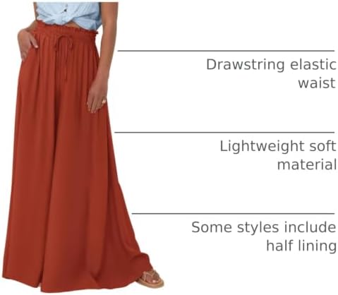BTFBM Wide Leg Flowy Palazzo Pants for Women
