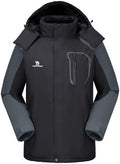 CAMELSPORTS Mens Winter Jacket Waterproof Warm Snow Ski Jackets Faux Fur Fleece Rain Coats with Removable Hood