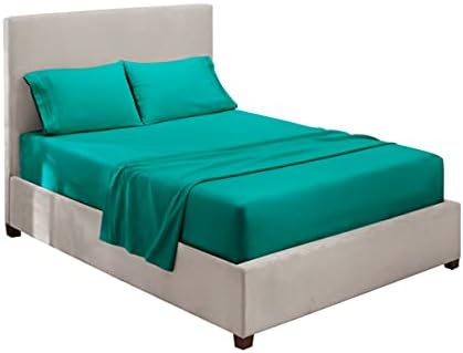 Hearth & Harbor Cal King Size Sheets - 4 Piece Bed Sheet Set, Hotel Luxury Double Brushed Bed Sheets - Extra Soft Bedding Sheets & Pillowcases, California King, Teal