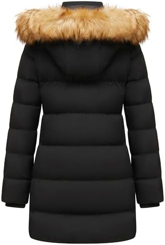 GGleaf Women's Winter Puffer Coat with Removable Fur Hood Warm Snow Jacket