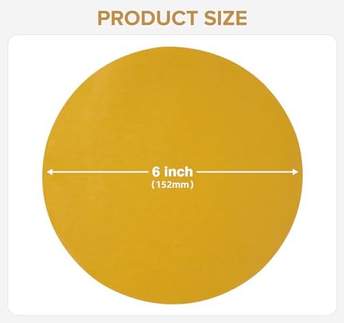 100 PCS 6 Inch Gold PSA Sanding Discs 800 Grit Self Adhesive Sticky-Back Sandpaper for DA Sander Automotive Car Paint Woodworking Wood Metal Finishing