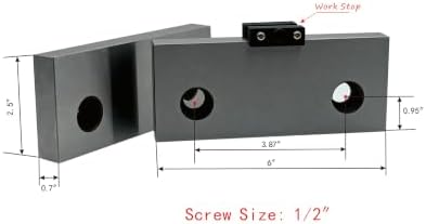 Two Set 6' Milling Vise Jaws Fitting KURT/GMT or Simila Type Milling Vise (4 PC) & 2 Pc Milling Work Stop