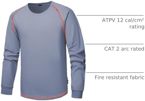 FR Shirts for Men, 6oz Hi Vis Flame Resistant Welding Shirt
