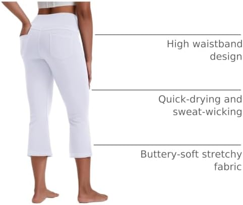 VOOVEEYA Women's Bootcut Leggings - Bootleg Yoga Pants Flare with 4 Pockets