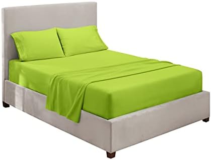 Hearth & Harbor Full Size Sheets - 4 Piece Bed Sheet Set, Hotel Luxury Double Brushed Bed Sheets - Extra Soft Bedding Sheets & Pillowcases, Full, Garden Green