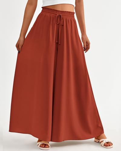 BTFBM Wide Leg Flowy Palazzo Pants for Women