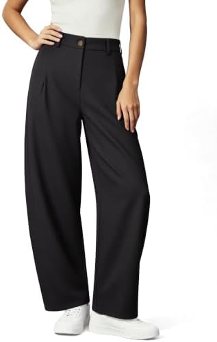 NIMIN Women Barrel Work Pants High Waisted Business Casual Trousers