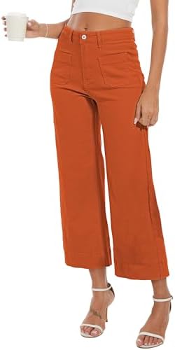 Wide Leg Jeans for Women Trendy High Waisted Flare Jeans Cropped Pants Stretchy Baggy