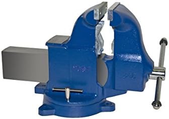 Yost Vises 34C Combination Vise | 6 Inch Jaw Width Heavy-Duty Utility Pipe and Bench Vise |Secure Grip with Swivel Base and Large Pipe Jaw Capacity | Made with Ductile Iron | Blue