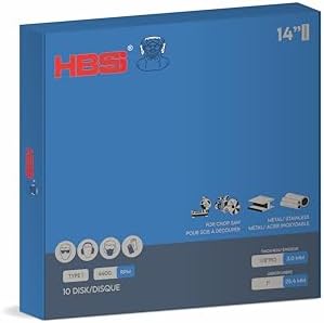 10 Pack 14 Inch Thin Cut-Off Wheel for Metal & Stainless Steel, Type 1 General Purpose Cutting Disc, 1/8 Inch Thickness, 1 Inch Arbor, High-Performance Chop Saw & Cut-Off Saw Blades - HB995890