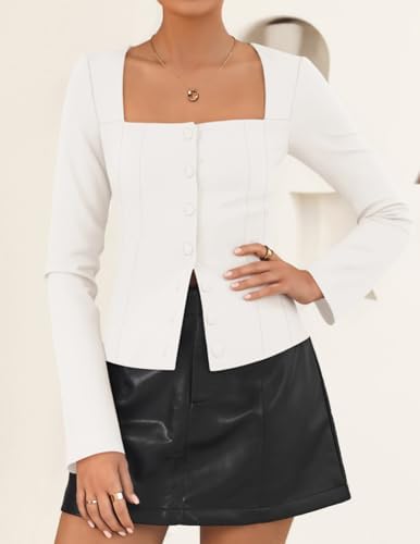 ZESICA Women's Business Casual Fitted Blazers Office Outfits