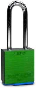 PACLOCK's 2-Series Padlock, UCS, 5/16" Diameter Hard. Stainless Steel Shackle, 2-1/2" Tall, High Performance 6-Pin Cylinder, One Lock Keyed to a Number U-Pick! w/ 2 Keys, Green