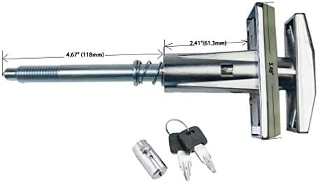 Dixie Narco T-Handle Replacement Whole Set Assembled with High Security Lock (Chrome Pack of 1, Assembled w/High Security Pagoda Lock)