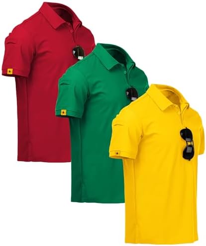 ZITY 3 Pack Mens Golf Polo Shirts Short Sleeve Business Casual T-Shirts