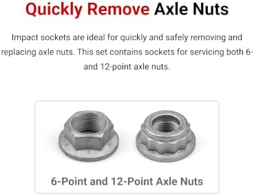 TEKTON 1/2 Inch Drive Axle Nut Impact Socket Set, 14-Piece | SID92341 | (27 - 39 mm), Deep, 6-Point, Case