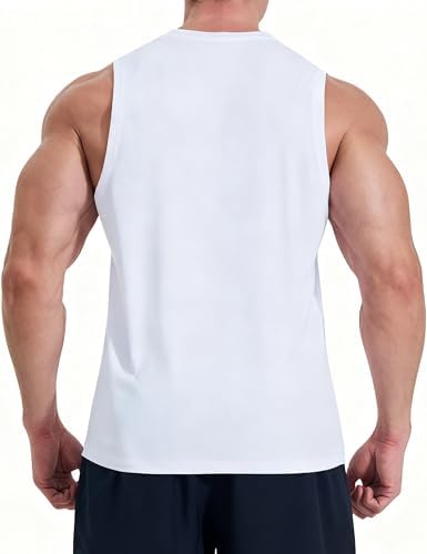 KPSUN Men's Quick Dry Workout Tank Top Summer Beach Shirt | UPF 50+ Sleeveless Gym Muscle Shirt with Hidden Pocket for Keys. Ideal for Gym Training, Outdoor Running, And Beach Workouts