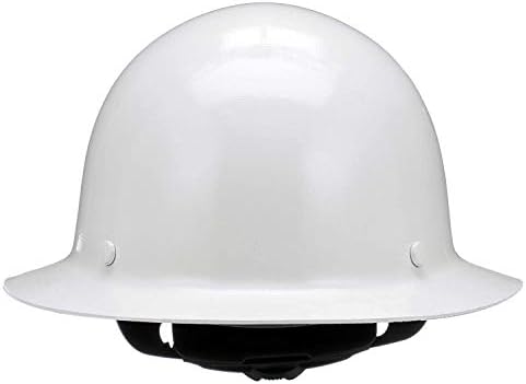 MSA Skullgard Full-Brim Hard Hat with Suspension - Non-Slotted Cap, Made of Phenolic Resin, Radiant Heat Loads up to 350F, Standard Size Hard Hat | Fas-Trac III Ratchet Suspension