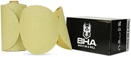 BHA 6" Gold PSA Sanding Discs for DA Sander, 220 Grit - 100 Pack