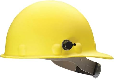 Fibre-Metal by Honeywell P2AQRW02A000 Super Eight Fiber Glass Cap Style Ratchet Hard Hat with Quick-Lok, Yellow, Medium