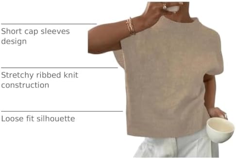 SOLY HUX Women's Short Sleeve Business Casual Sweater