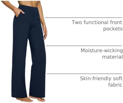 G4Free Yoga Pants for Women Wide Leg Pants with Pockets High Waisted