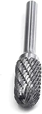 SC-5 Tungsten Carbide Burr Cylinder Shape with Radius End Double Cut Rotary Burr File(1/2" Cutter Dia X 1"Cutter Length) with 1/4'' shank, 1pcs