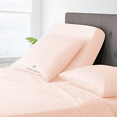 JS Sanders Collection Split Head Sheet Set 4PC Cal. King Size, Peach