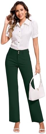KICZOY Women Dress Pants Stretch Business Straight Leg with Pockets Wear to Work Casual 2026 Suitpants