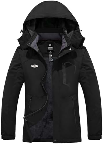 wantdo Women's Ski Jacket Waterproof Warm Fleece Lined Winter Snow Coat