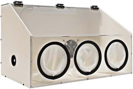 TFCFL Dust Box Enclosed Electric Grinding Table Polisher Dust Box Acrylic Cover 4mm Fully Enclosed Electric Grinder Polisher Acrylic Dust Cover Box 110V Polishers Buffers (3Holes)