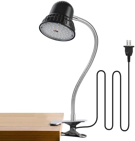 Clamp Light, 3000 Lumen Work Light with Strong Metal Clamp Base for Office, Crafting, Woodworking Shop, Garage Workbench, Lathe and Sewing, Bright Task Lighting, 98-inch Extended Cord, Silver