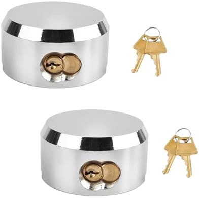 2 Pack Hidden Shackle Padlock Keyed Alike Heavy Duty Trailer Puck Silver