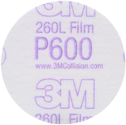 3M Hookit Finishing Film Abrasive Disc 260L, 00911, 3 in, P600, Gold