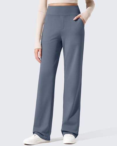 G4Free EverGoing Fleece Lined Wide Leg Pants for Women Dressy Work Casual