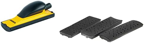 Mirka Contour Hand Sanding Block Kit, Hook-and-Loop, 2.75x8 Inch, 4 Plates