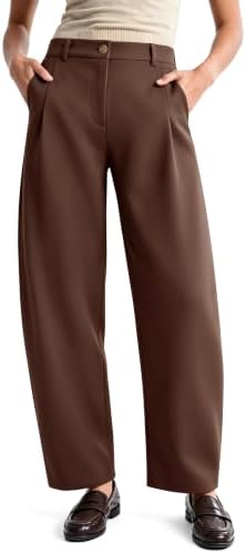 NIMIN Women Barrel Work Pants High Waisted Business Casual Trousers