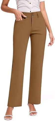 KICZOY Women Dress Pants Stretch Business Straight Leg with Pockets Wear to Work Casual 2026 Suitpants