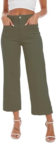 Wide Leg Jeans for Women Trendy High Waisted Flare Jeans Cropped Pants Stretchy Baggy