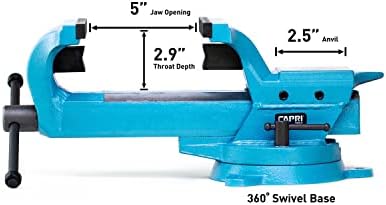 Capri Tools 10515 Ultimate Grip Forged Steel Bench Vise, 4"