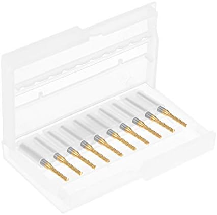 uxcell 10Pcs 2mm Titanium Coat Carbide End Mill Engraving Milling Cutter CNC Router Bits for PCB Machine, 1/8" Shank