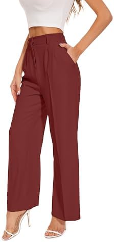 FUNYYZO Wide Leg Dress Pants for Women Work Slacks Business Casual Outfits
