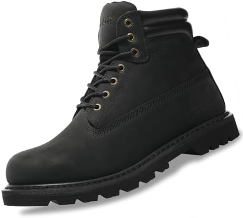 Work Boots for Men Soft Toe Waterproof Leather Workboots