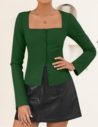 ZESICA Women's Business Casual Fitted Blazers Office Outfits