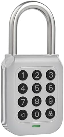 Smart Padlock Alpha1 Heavy-Duty Electronic Padlock Combination Weatherproof Digital Keypad Number Button Locks with Code, Outdoor/Indoor Use with Upgraded Security Features (Silver)