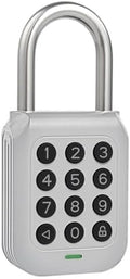 Smart Padlock Alpha1 Heavy-Duty Electronic Padlock Combination Weatherproof Digital Keypad Number Button Locks with Code, Outdoor/Indoor Use with Upgraded Security Features (Silver)