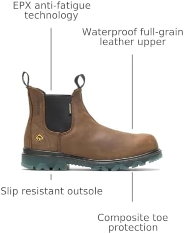 Wolverine Men's I-90 Waterproof CarbonMAX Toe Romeo Slip-On Boot