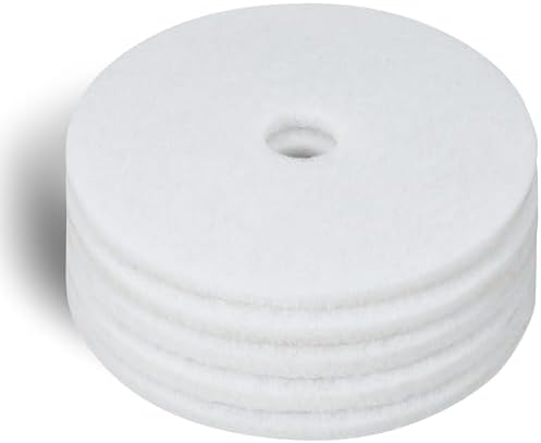 Staples Coastwide Professional White Floor Polishing Pad, 20-Inch Diameter, Light - Duty Buffing and Polishing Pad for Commercial Floor Machines, 5-Pack
