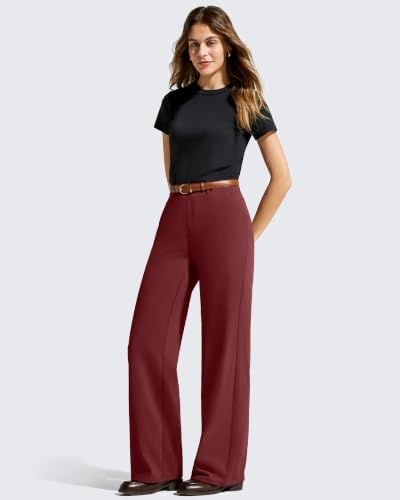 G4Free EverGoing Women's Wide Leg Dress Pants with Pockets Belt Loops