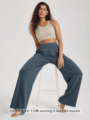 ODODOS Modal Soft Wide Leg Pants for Women High Waist Casual Relaxed Pants with Pockets-27/29"/ 31" Inseam